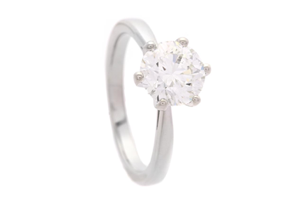 Jewellery, SOLITAIRE RING, 18K white gold