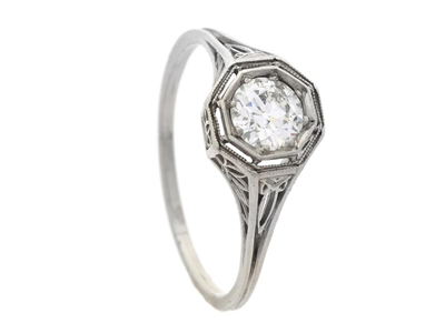 Jewellery, SOLITAIRE RING, platinum