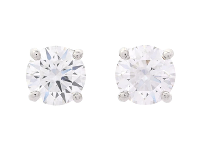Jewellery, SOLITAIRE EARRINGS, 18K white gold