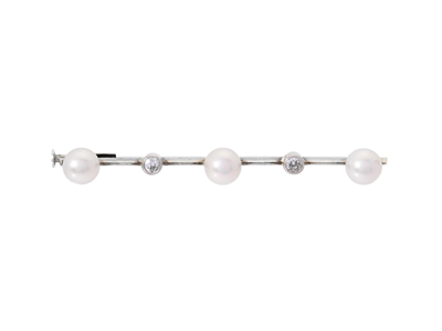 Jewellery, BROOCH, 18K white gold