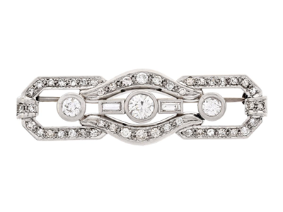 Jewellery, BROOCH, platinum/low-level gold
