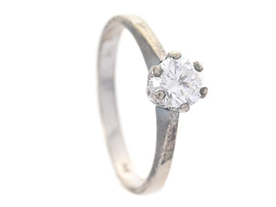 Jewellery, SOLITAIRE RING, 18K white gold