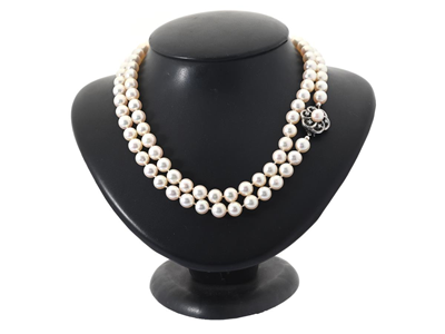 Jewellery, PEARL NECKLACE, cultured pearls approx. 7,8 mm