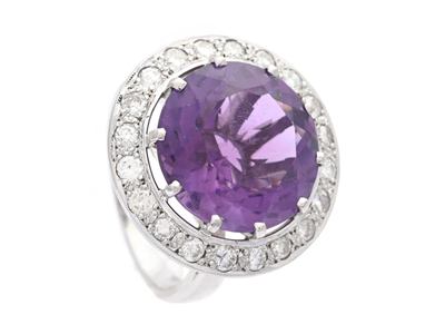 Jewellery, CLUSTER RING, 18K white gold