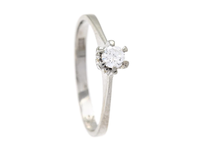 Jewellery, SOLITAIRE RING, 18K white gold