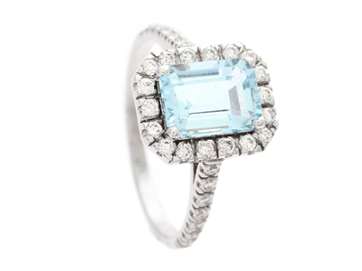 Jewellery, CLUSTER RING, 18K white gold