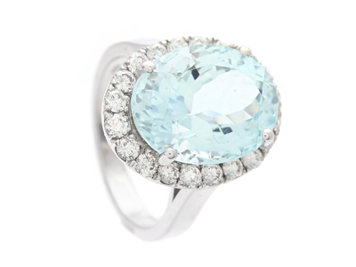 Jewellery, CLUSTER RING, 18K white gold