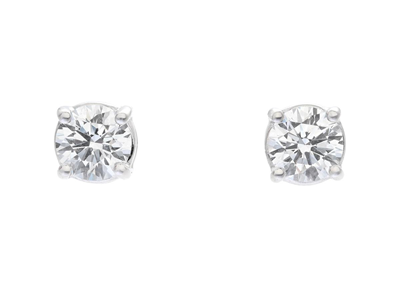 Jewellery, SOLITAIRE EARRINGS, 18K white gold