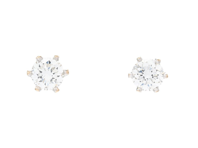 Jewellery, SOLITAIRE EARRINGS, 18K white gold