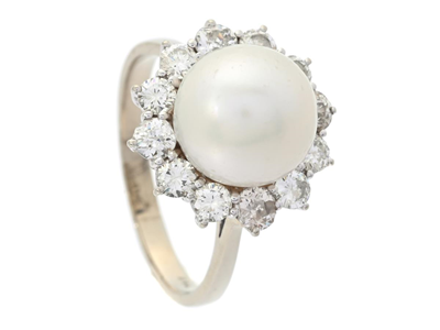 Jewellery, RING, cultured South Sea pearl approx. 10,2 mm