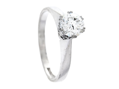 Jewellery, SOLITAIRE RING, 18K white gold
