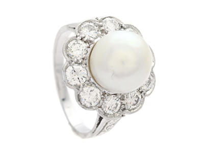 Jewellery, CLUSTER RING, platinum