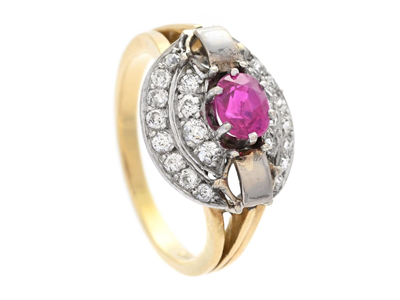 Jewellery, RING, 18K gold 14K white gold