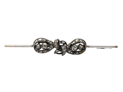 Jewellery, BROOCH, 18K white gold/silver