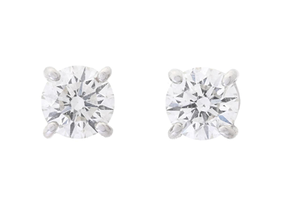 Jewellery, SOLITAIRE EARRINGS, 18K white gold