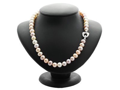 Jewellery, PEARL NECKLACE, cultured multicoloured freshwater pearls