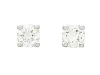 Jewellery, SOLITAIRE EARRINGS, 18K white gold