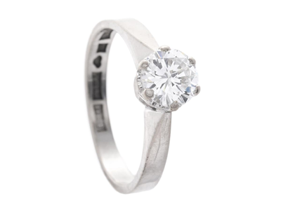 Jewellery, SOLITAIRE RING, 18K white gold