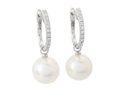 Jewellery, PEARL EARRINGS, 18K white gold