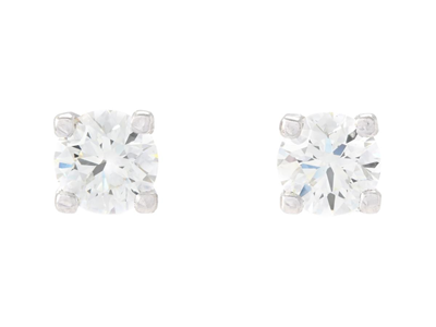 Jewellery, SOLITAIRE EARRINGS, 18K white gold