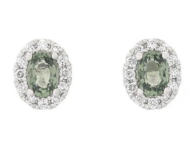 Jewellery, CLUSTER EARRINGS, 18K white gold