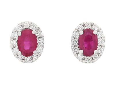 Jewellery, CLUSTER EARRINGS, 18K white gold