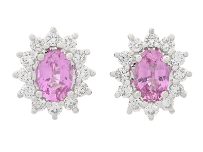 Jewellery, CLUSTER EARRINGS, 18K white gold