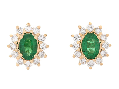 Jewellery, CLUSTER EARRINGS, 18K gold