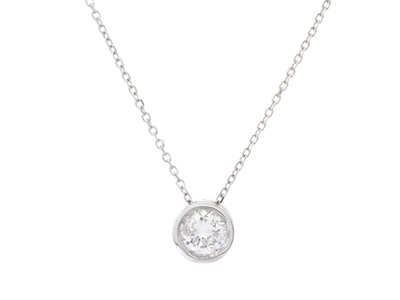 Jewellery, SOLITAIRE PENDANT WITH CHAIN, 18K white gold
