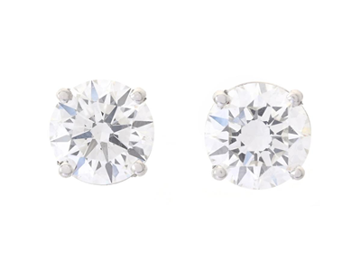 Jewellery, SOLITAIRE EARRINGS, 18K white gold