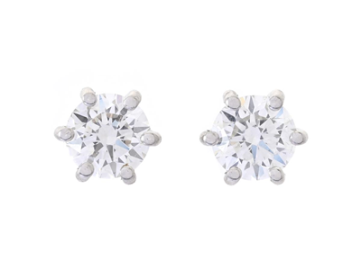 Jewellery, SOLITAIRE EARRINGS, 18K white gold