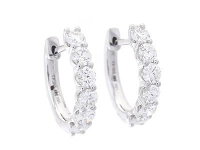 Jewellery, HOOP EARRINGS, 18K white gold