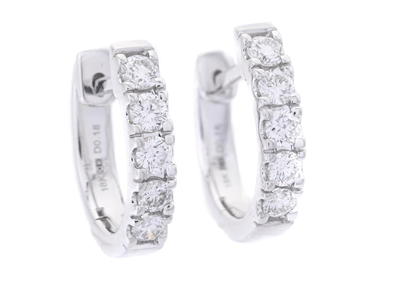 Jewellery, HOOP EARRINGS, 18K white gold