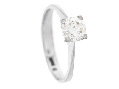 Jewellery, SOLITAIRE RING, 18K white gold