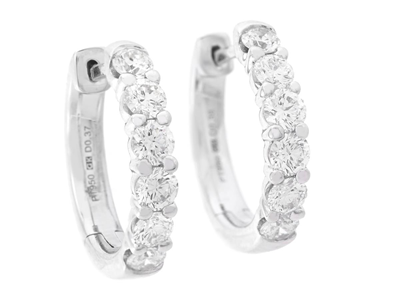 Jewellery, HOOP EARRINGS, platinum