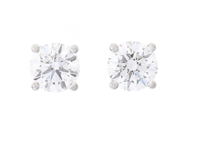 Jewellery, SOLITAIRE EARRINGS, 18K white gold