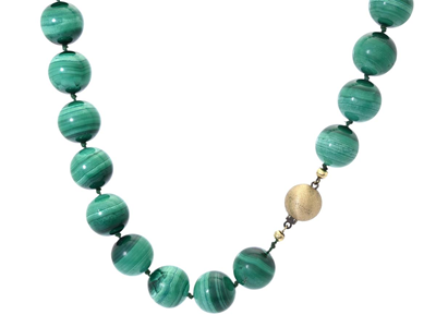 Jewellery, NECKLACE, malachite approx. 15 cm