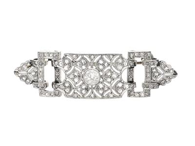 Jewellery, BROOCH, platinum/18K white gold