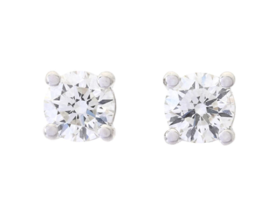 Jewellery, SOLITAIRE EARRINGS, 18K white gold
