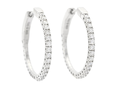 Jewellery, HOOP EARRINGS, 18K white gold
