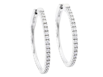 Jewellery, HOOP EARRINGS, 18K white gold