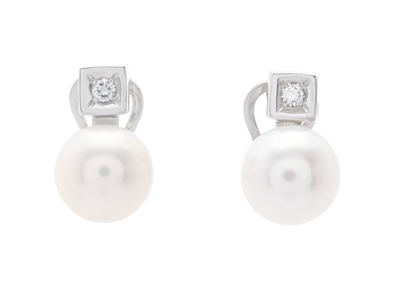 Jewellery, PEARL EARRINGS, 18K white gold