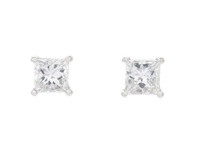 Jewellery, SOLITAIRE EARRINGS, 18K white gold