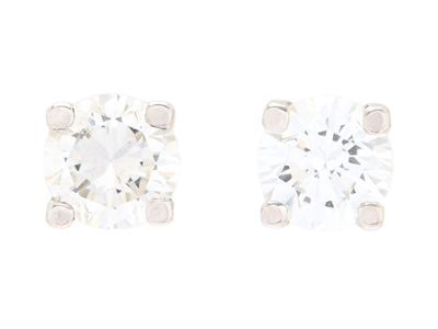 Jewellery, SOLITAIRE EARRINGS, 18K white gold