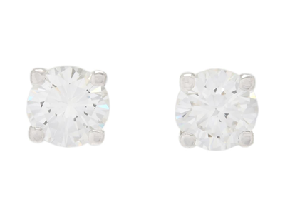 Jewellery, SOLITAIRE EARRINGS, 18K white gold