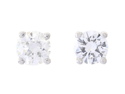 Jewellery, SOLITAIRE EARRINGS, 18K white gold