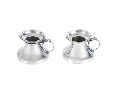 Silverware, CANDLESTICKS, one pair