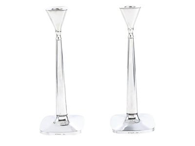 Silverware, CANDLESTICKS, one pair