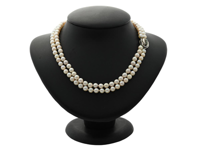 Jewellery, PEARL NECKLACE, tvåradig