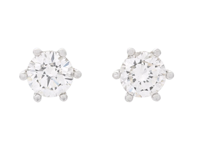 Jewellery, SOLITAIRE EARRINGS, 18K white gold